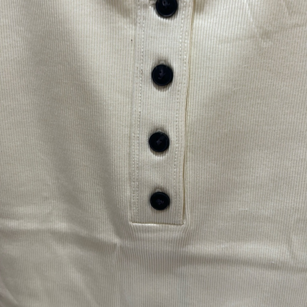 Everlane Light Yellow Button-Front Tank Top - Picture 3 of 4